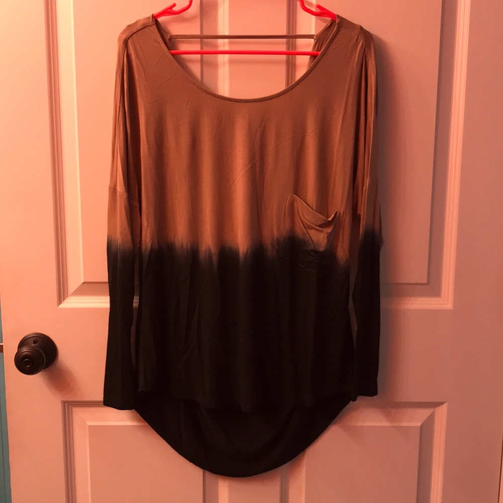 Brown and black top